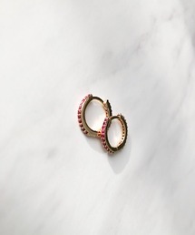 カラービジューフープピアス