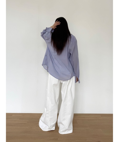 Didot.showroom（ディドット ショールーム）の「サイドタックワイドデニムパンツ（デニムパンツ・レディース・ホワイト/ライトブルー・S/M/L）」の15枚目の写真