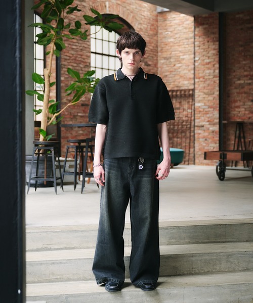 Adoon plain(アドーンプレーン)の「Spongy Knit Polo Shirt / スポンディッシュポロシャツ(ポロシャツ・メンズ・ボルドー/ブラック/ベージュ・MEDIUM/LARGE)」の15枚目の写真