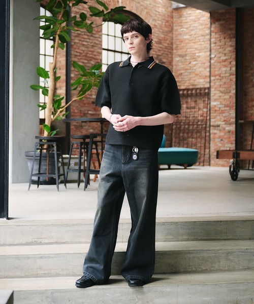 Adoon plain(アドーンプレーン)の「Spongy Knit Polo Shirt / スポンディッシュポロシャツ(ポロシャツ・メンズ・ボルドー/ブラック/ベージュ・MEDIUM/LARGE)」の18枚目の写真