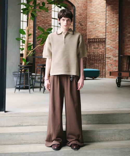 Adoon plain(アドーンプレーン)の「Spongy Knit Polo Shirt / スポンディッシュポロシャツ(ポロシャツ・メンズ・ボルドー/ブラック/ベージュ・MEDIUM/LARGE)」の19枚目の写真