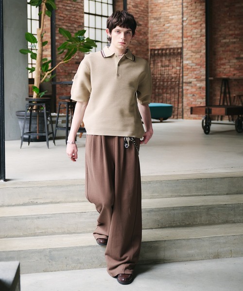 Adoon plain(アドーンプレーン)の「Spongy Knit Polo Shirt / スポンディッシュポロシャツ(ポロシャツ・メンズ・ボルドー/ブラック/ベージュ・MEDIUM/LARGE)」の21枚目の写真