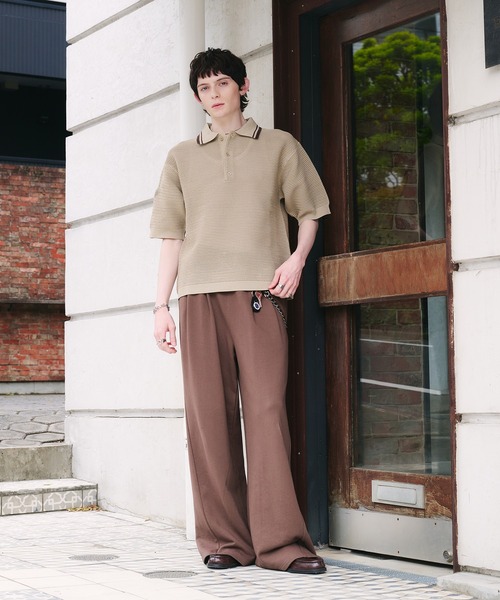 Adoon plain(アドーンプレーン)の「Spongy Knit Polo Shirt / スポンディッシュポロシャツ(ポロシャツ・メンズ・ボルドー/ブラック/ベージュ・MEDIUM/LARGE)」の22枚目の写真