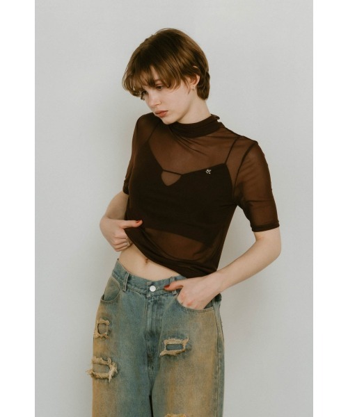 Knuth Marf（クヌースマーフ）の「K motif sheer tops（Tシャツ/カットソー・レディース・ブラウン/ブルー/グリーン・FREE）」の2枚目の写真
