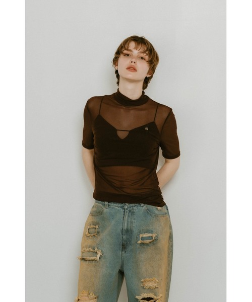 Knuth Marf（クヌースマーフ）の「K motif sheer tops（Tシャツ/カットソー・レディース・ブラウン/ブルー/グリーン・FREE）」の7枚目の写真