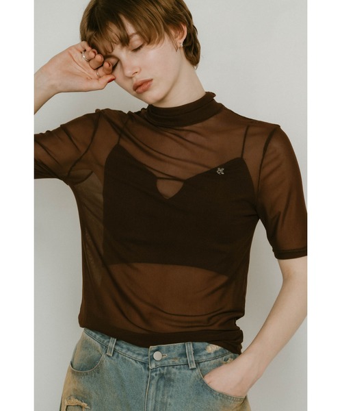 Knuth Marf（クヌースマーフ）の「K motif sheer tops（Tシャツ/カットソー・レディース・ブラウン/ブルー/グリーン・FREE）」の9枚目の写真