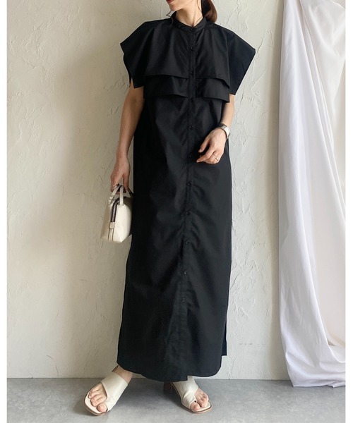 2Collar フレンチスリーブ ワンピース ロング Amazon.co.jp: ロング ワンピース シャツ風 フレンチスリーブ