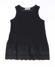 SUPER HAKKA（スーパーハッカ）の「30／－天竺＋エンブロイダリーレースタンクトップチュニック（タンクトップ）」