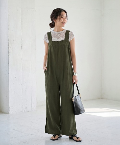 STYLE DELI(スタイルデリ)の「下に着る半袖レーシィーストレッチトップス(Tシャツ/カットソー・レディース・ホワイト/ブラック・MEDIUM)」の13枚目の写真