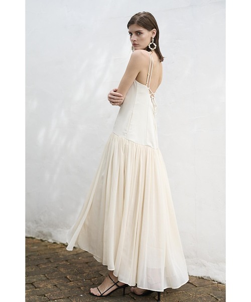 Estella.K(エステラケー)の「Juliette Dress ロースウィッチングWストラップロングドレス(ワンピース・レディース・ブラック/アイボリー/ブラック系その他2/アイボリー系2・FREE)」の12枚目の写真