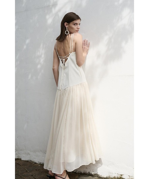 Estella.K(エステラケー)の「Juliette Dress ロースウィッチングWストラップロングドレス(ワンピース・レディース・ブラック/アイボリー/ブラック系その他2/アイボリー系2・FREE)」の5枚目の写真