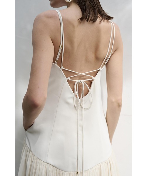 Estella.K(エステラケー)の「Juliette Dress ロースウィッチングWストラップロングドレス(ワンピース・レディース・ブラック/アイボリー/ブラック系その他2/アイボリー系2・FREE)」の10枚目の写真