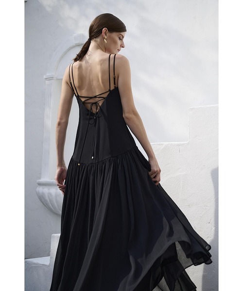 Estella.K(エステラケー)の「Juliette Dress ロースウィッチングWストラップロングドレス(ワンピース・レディース・ブラック/アイボリー/ブラック系その他2/アイボリー系2・FREE)」の21枚目の写真