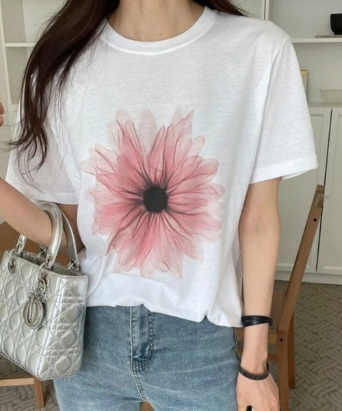 SUGAR BISKET(シュガービスケット)の「ビッグフラワープリントTシャツ(Tシャツ/カットソー・レディース・ピンク/ブルー/ミント・フリー)」の8枚目の写真