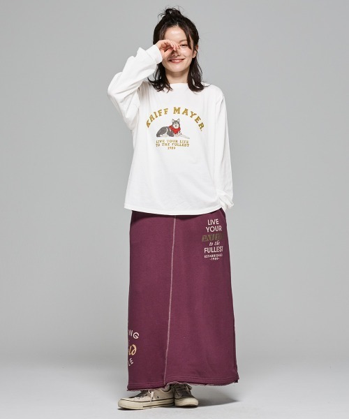 KRIFF MAYER(クリフメイヤー)の「【本体綿100%】プリントロンT(マフラーハスキー)(Tシャツ/カットソー・レディース・カラフル/ライトグリーン/オレンジ/ブルー/グレー/オフホワイト/ブラック・LARGE/MEDIUM)」の9枚目の写真