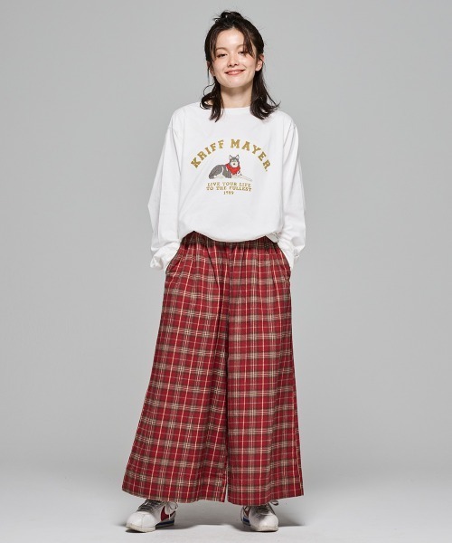 KRIFF MAYER(クリフメイヤー)の「【本体綿100%】プリントロンT(マフラーハスキー)(Tシャツ/カットソー・レディース・カラフル/ライトグリーン/オレンジ/ブルー/グレー/オフホワイト/ブラック・LARGE/MEDIUM)」の10枚目の写真