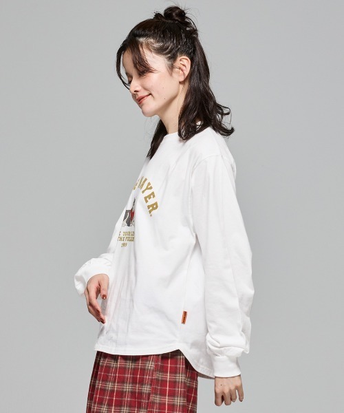 KRIFF MAYER(クリフメイヤー)の「【本体綿100%】プリントロンT(マフラーハスキー)(Tシャツ/カットソー・レディース・カラフル/ライトグリーン/オレンジ/ブルー/グレー/オフホワイト/ブラック・LARGE/MEDIUM)」の11枚目の写真