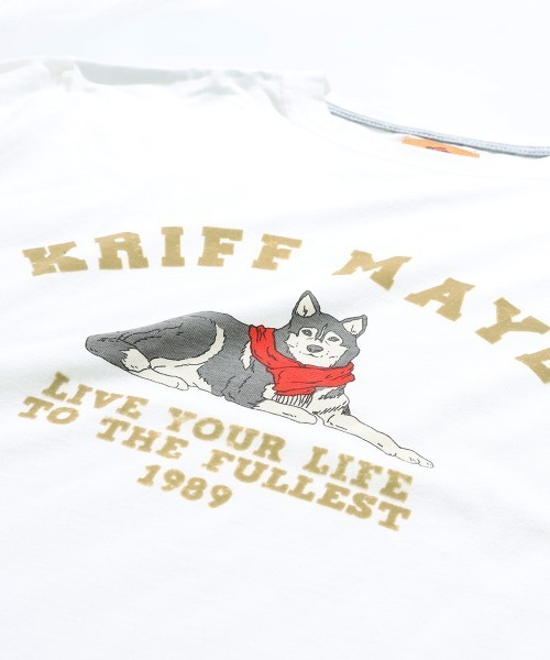 KRIFF MAYER(クリフメイヤー)の「【本体綿100%】プリントロンT(マフラーハスキー)(Tシャツ/カットソー・レディース・カラフル/ライトグリーン/オレンジ/ブルー/グレー/オフホワイト/ブラック・LARGE/MEDIUM)」の17枚目の写真