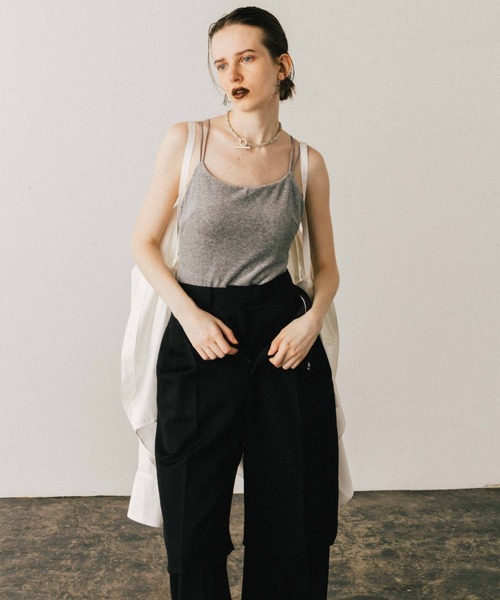 CREDONA(クレドナ)の「COTTON VELOUR BODY SUIT/コットンベロアボディスーツ(キャミソール・レディース・グレー/ネイビー・FREE)」の11枚目の写真