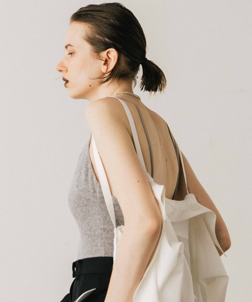 CREDONA(クレドナ)の「COTTON VELOUR BODY SUIT/コットンベロアボディスーツ(キャミソール・レディース・グレー/ネイビー・FREE)」の10枚目の写真