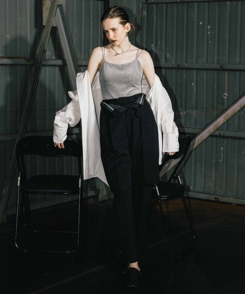 CREDONA(クレドナ)の「COTTON VELOUR BODY SUIT/コットンベロアボディスーツ(キャミソール・レディース・グレー/ネイビー・FREE)」の7枚目の写真