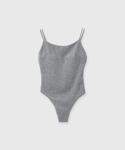 CREDONA(クレドナ)の「COTTON VELOUR BODY SUIT/コットンベロアボディスーツ(キャミソール・レディース・グレー/ネイビー・FREE)」の5枚目の写真