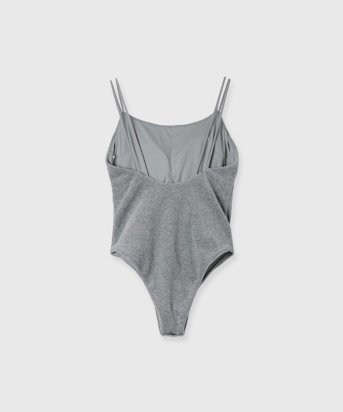 CREDONA(クレドナ)の「COTTON VELOUR BODY SUIT/コットンベロアボディスーツ(キャミソール・レディース・グレー/ネイビー・FREE)」の4枚目の写真
