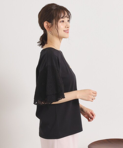 ITS'DEMO(イッツデモ)の「【手洗い可】袖フレアレースプルオーバー(Tシャツ/カットソー・レディース・ブラック/オフホワイト/サックスブルー/ピンク系・00)」の21枚目の写真