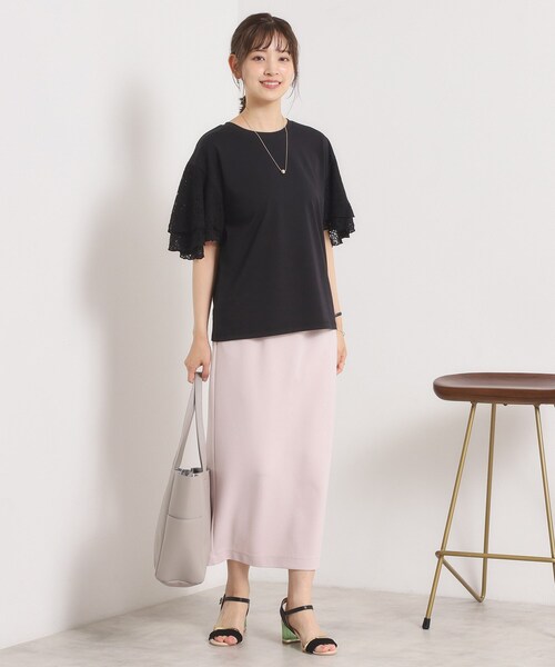 ITS'DEMO(イッツデモ)の「【手洗い可】袖フレアレースプルオーバー(Tシャツ/カットソー・レディース・ブラック/オフホワイト/サックスブルー/ピンク系・00)」の20枚目の写真