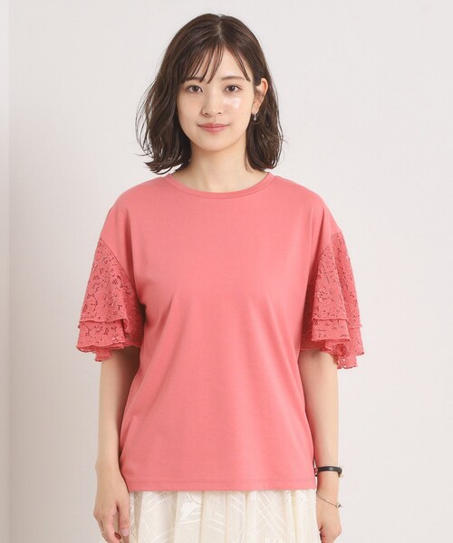 ITS'DEMO(イッツデモ)の「【手洗い可】袖フレアレースプルオーバー(Tシャツ/カットソー・レディース・ブラック/オフホワイト/サックスブルー/ピンク系・00)」の10枚目の写真