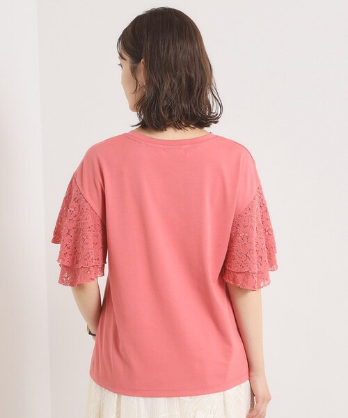 ITS'DEMO(イッツデモ)の「【手洗い可】袖フレアレースプルオーバー(Tシャツ/カットソー・レディース・ブラック/オフホワイト/サックスブルー/ピンク系・00)」の8枚目の写真