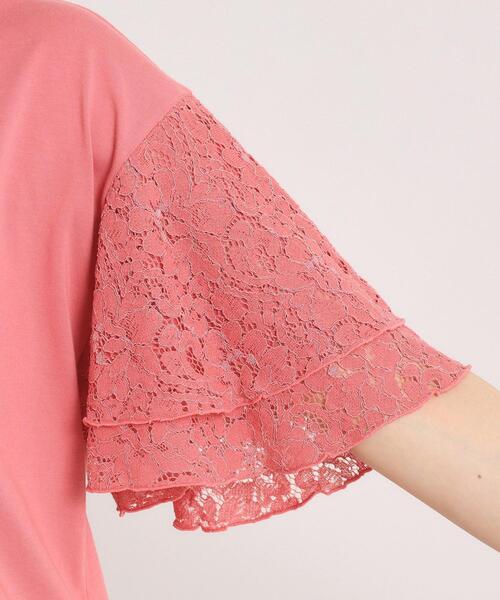 ITS'DEMO(イッツデモ)の「【手洗い可】袖フレアレースプルオーバー(Tシャツ/カットソー・レディース・ブラック/オフホワイト/サックスブルー/ピンク系・00)」の6枚目の写真