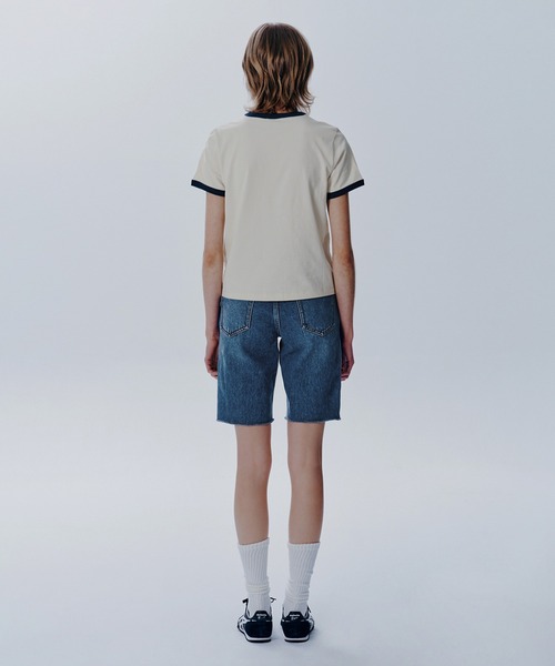 MARITHE + FRANCOIS GIRBAUD（マリテフランソワジルボー）の「W VINTAGE BASEBALL RINGER TEE（Tシャツ/カットソー・レディース・アイボリー/ネイビー・SMALL/MEDIUM）」の5枚目の写真