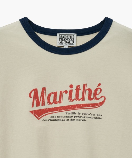 Tシャツ・カットソー Marithe + Francois Girbaud W VINTAGE BASEBALL RINGER TEE nav W VINTAGE BASEBALL RINGER TEE（Tシャツ/カットソー）｜MARITHE