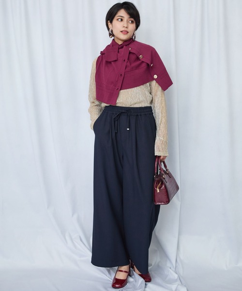 JETSET SOLO PLUS （ジェットセットソロプラス）の「【JETSET SOLO PLUS】メタルボタンタックリブ2WAY カーディガン（カーディガン/ボレロ・レディース・ネイビー/ベージュ系その他/ボルドー/ブルー・FREE）」の13枚目の写真