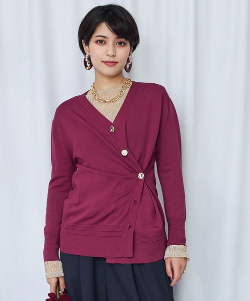 JETSET SOLO PLUS （ジェットセットソロプラス）の「【JETSET SOLO PLUS】メタルボタンタックリブ2WAY カーディガン（カーディガン/ボレロ・レディース・ネイビー/ベージュ系その他/ボルドー/ブルー・FREE）」の15枚目の写真
