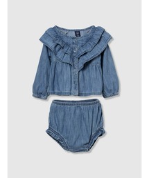 GAP（ギャップ）の「デニム ラッフル バブル コーデセット (ベビー)（セットアップ・キッズ）」