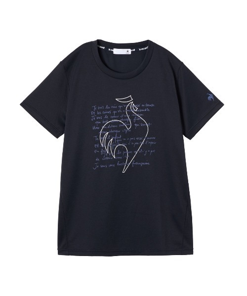 le coq sportif(ルコックスポルティフ)の「【ルコックスポルティフ】吸汗速乾/ストレッチ/UVカット汗染み軽減 半袖Tシャツ(Tシャツ/カットソー・レディース・ブルー/ホワイト/ワインレッド/ネイビー・M/L/XL/S)」の2枚目の写真