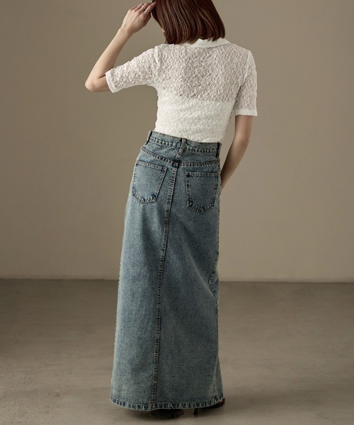 Fashion Letter（ファッションレター）の「レース タイト半袖シャツ Tシャツ（シャツ/ブラウス・レディース・ブラック/オフホワイト・FREE）」の17枚目の写真