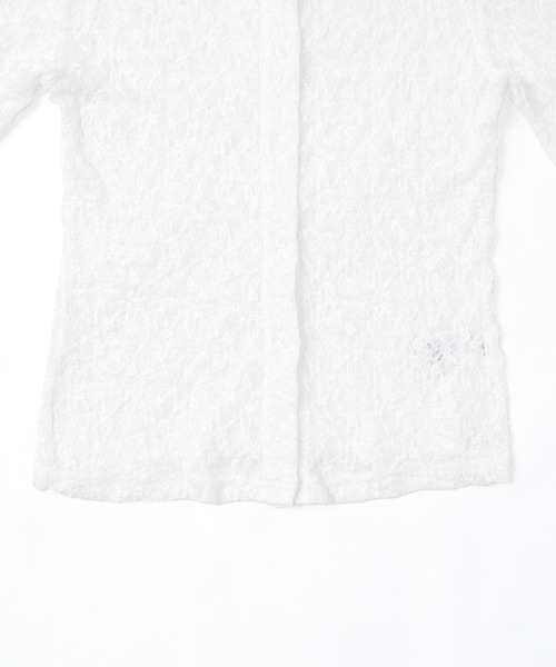 Fashion Letter（ファッションレター）の「レース タイト半袖シャツ Tシャツ（シャツ/ブラウス・レディース・ブラック/オフホワイト・FREE）」の13枚目の写真