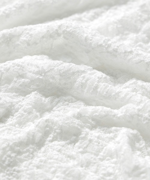 Fashion Letter（ファッションレター）の「レース タイト半袖シャツ Tシャツ（シャツ/ブラウス・レディース・ブラック/オフホワイト・FREE）」の12枚目の写真