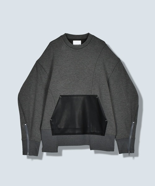 OMMO（オーエムエムオー）の「SQUARE SLEEVE BIG POCKET TOP（スウェット・レディース・ブラック/グレー・F）」の17枚目の写真