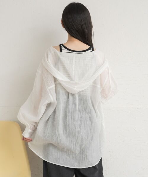 RETRO GIRL（レトロガール）の「シアーフーディーシャツ（シャツ/ブラウス・レディース・グレー系その他2/ブラック/ナチュラル/ブラウン系その他2・FREE）」の12枚目の写真