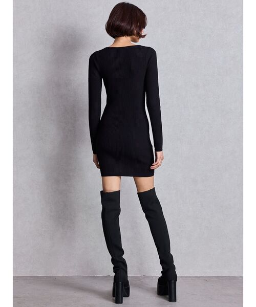 GYDA（ジェイダ）の「GD bijou MOLDニットワンピース（ワンピース・レディース・オフホワイト/グレー/ブラック・FREE）」の8枚目の写真