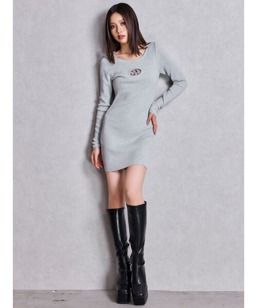 GYDA（ジェイダ）の「GD bijou MOLDニットワンピース（ワンピース・レディース・オフホワイト/グレー/ブラック・FREE）」の15枚目の写真