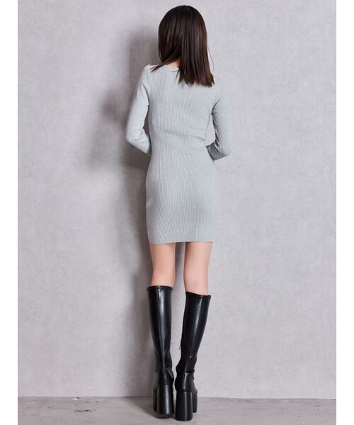 GYDA（ジェイダ）の「GD bijou MOLDニットワンピース（ワンピース・レディース・オフホワイト/グレー/ブラック・FREE）」の17枚目の写真