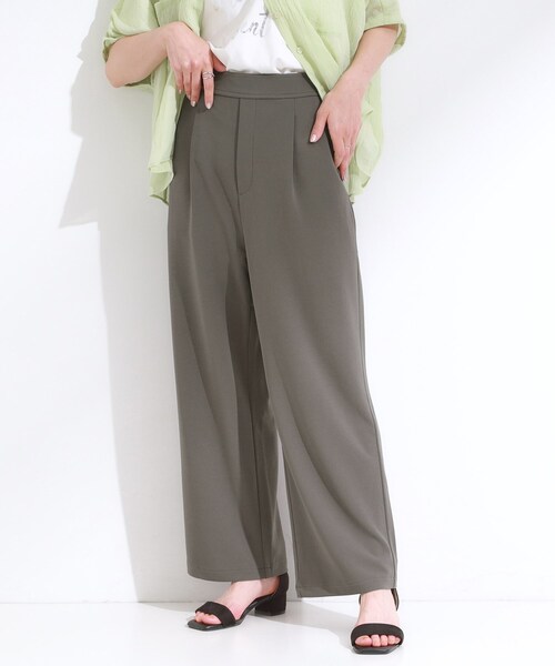 SHOO・LA・RUE(シューラルー)の「【S-LL/ストレッチ】脚のラインを拾いにくい スマートワイドパンツ(その他パンツ・レディース・ブルー/チャコールグレー/ブラック・02/01/04/03)」の1枚目の写真