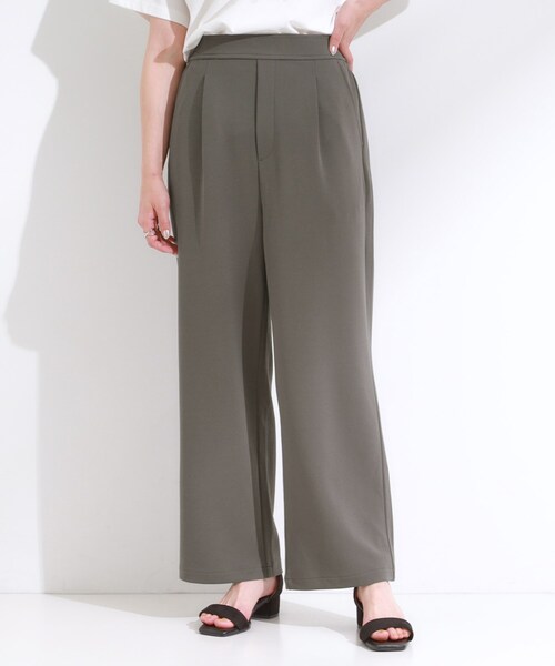 SHOO・LA・RUE(シューラルー)の「【S-LL/ストレッチ】脚のラインを拾いにくい スマートワイドパンツ(その他パンツ・レディース・ブルー/チャコールグレー/ブラック・02/01/04/03)」の22枚目の写真