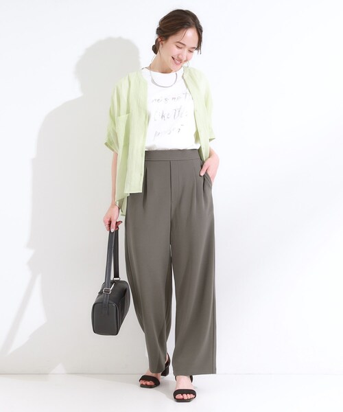 SHOO・LA・RUE(シューラルー)の「【S-LL/ストレッチ】脚のラインを拾いにくい スマートワイドパンツ(その他パンツ・レディース・ブルー/チャコールグレー/ブラック・02/01/04/03)」の20枚目の写真