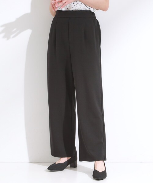 SHOO・LA・RUE(シューラルー)の「【S-LL/ストレッチ】脚のラインを拾いにくい スマートワイドパンツ(その他パンツ・レディース・ブルー/チャコールグレー/ブラック・02/01/04/03)」の18枚目の写真